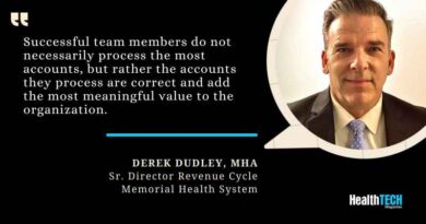 Derek Dudley, MHA, Sr. Director Revenue Cycle, Memorial Health System