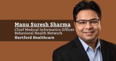 Manu Suresh Sharma, Chief Medical Informatics Officer, Behavioral Health Network, Hartford Healthcare. Assistant Clinical Professor of Psychiatry, Yale School of Medicine